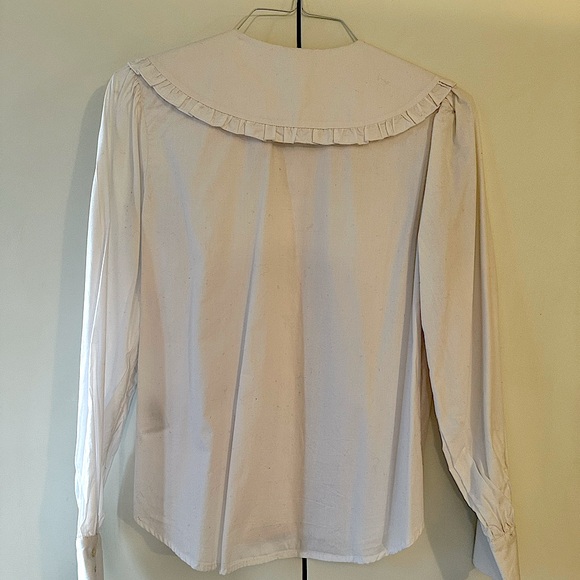 H&M White Ruffled Collar Shirt - Women’s Size Small - Picture 4 of 6